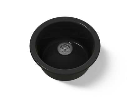 KOHLER K-6565-7 Porto Fino 18-1/2" top-/undermount single-bowl bar sink - Black Black