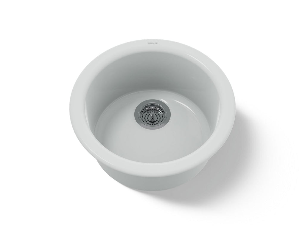 KOHLER K-6565-95 Porto Fino 18-1/2" Top-/Undermount Single-Bowl Bar Sink - Ice Grey