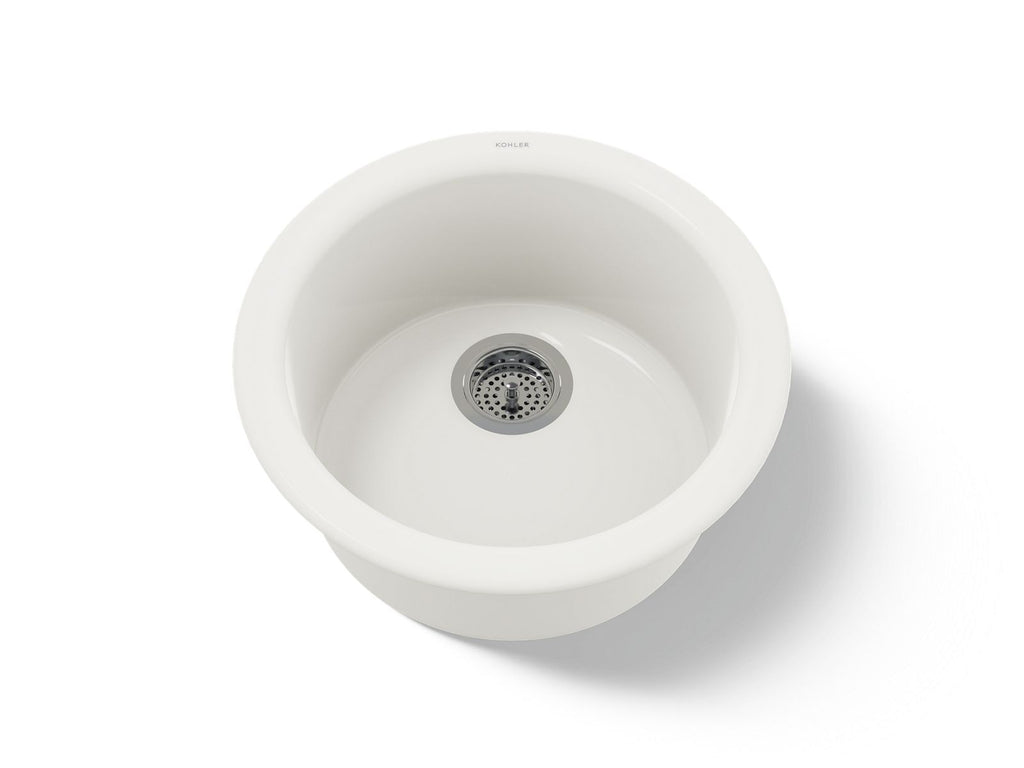 KOHLER K-6565-96 Porto Fino 18-1/2" Top-/Undermount Single-Bowl Bar Sink - Biscuit