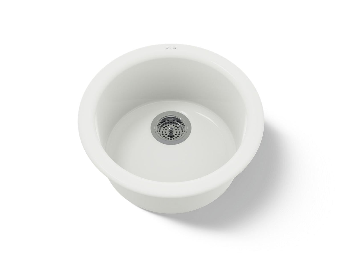KOHLER K-6565-NY Porto Fino 18-1/2" Top-/Undermount Single-Bowl Bar Sink - Dune