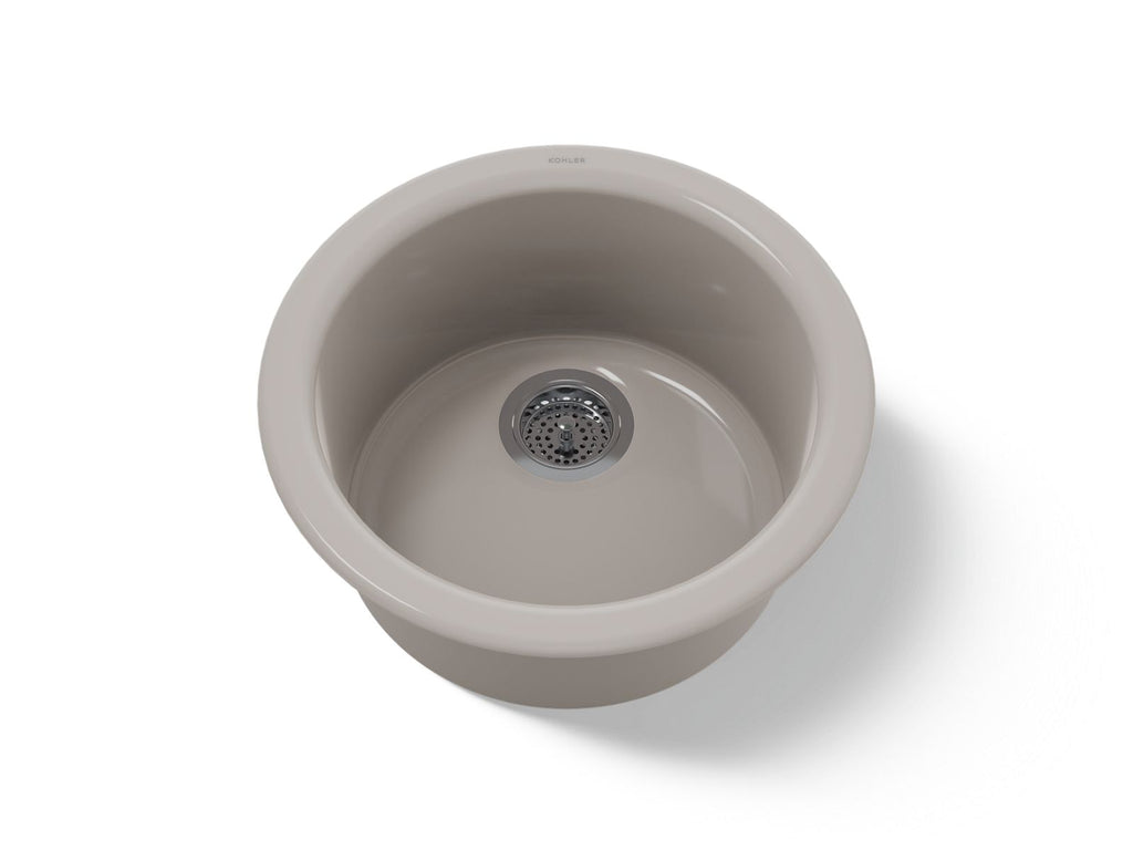 KOHLER K-6565-TRF Porto Fino 18-1/2" Top-/Undermount Single-Bowl Bar Sink - Truffle