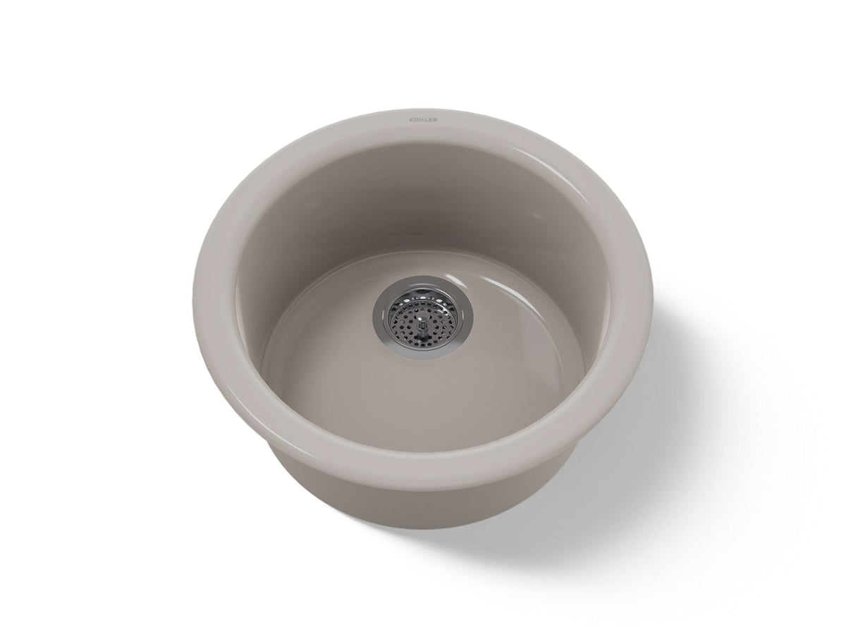 KOHLER K-6565-TRF Porto Fino 18-1/2" Top-/Undermount Single-Bowl Bar Sink - Truffle