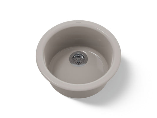 KOHLER K-6565-TRF Porto Fino 18-1/2" top-/undermount single-bowl bar sink - Truffle