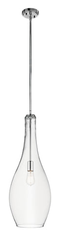 KICHLER 42475CHCLR Everly 29.5" 1 Light Teardrop Pendant Clear Glass Chrome