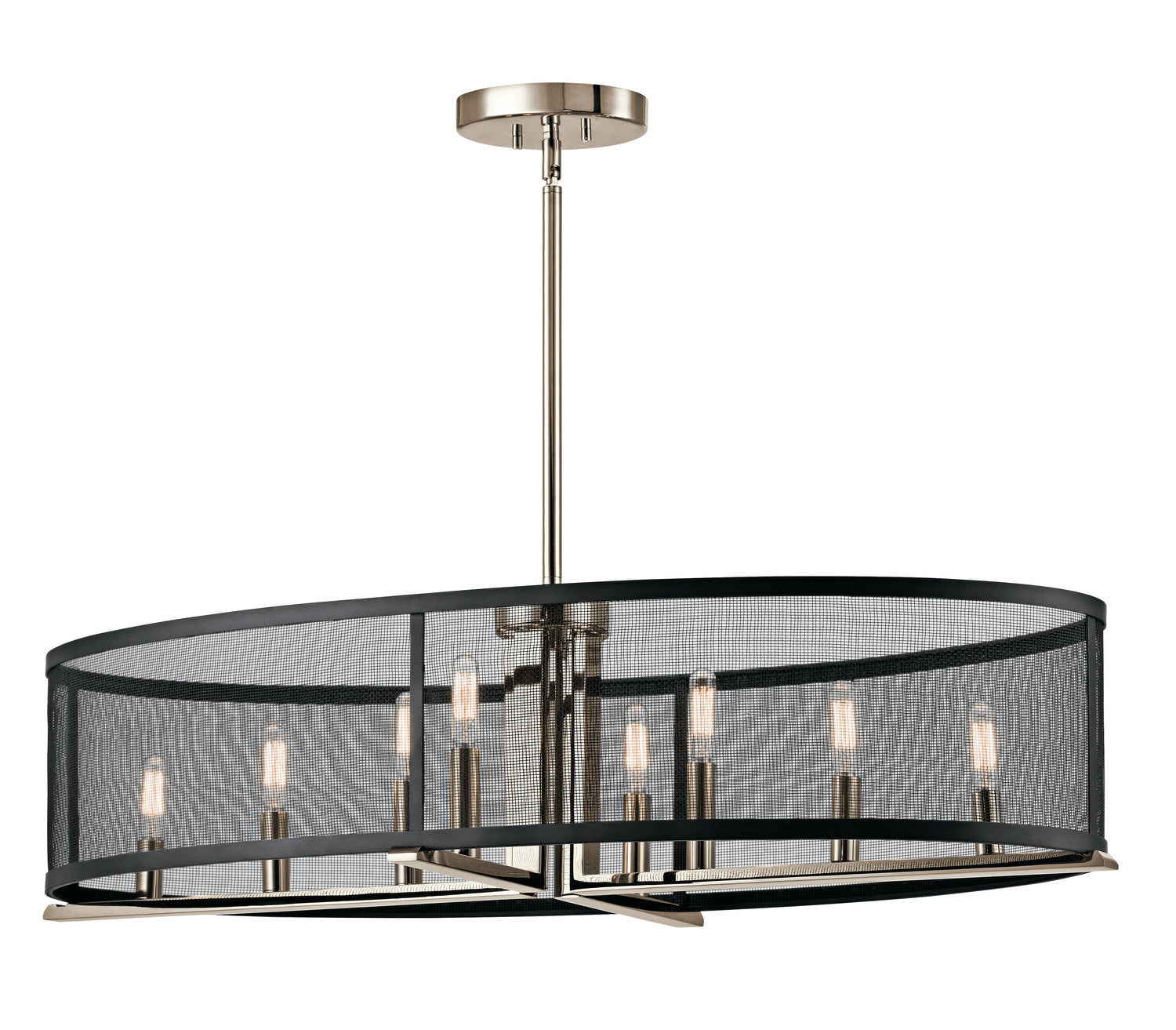 KICHLER 43712PN Titus 8 Light Oval Chandelier Polished Nickel