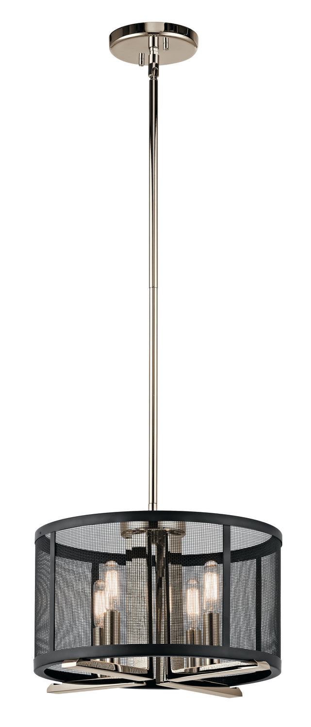 KICHLER 43713PN Titus 4 Light Convertible Pendant Polished Nickel