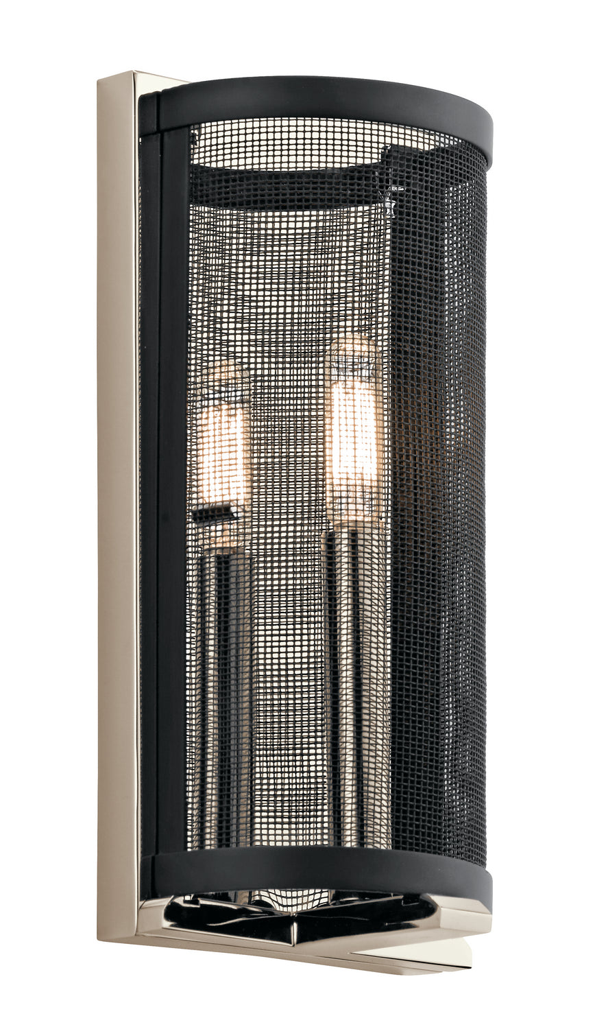 KICHLER 43716PN Titus 1 Light Wall Sconce In Polished Brushed Nickel
