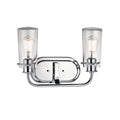 KICHLER 45458CH Braelyn 14.75" 2 Light Vanity Light With Clear Seeded Glass Chrome