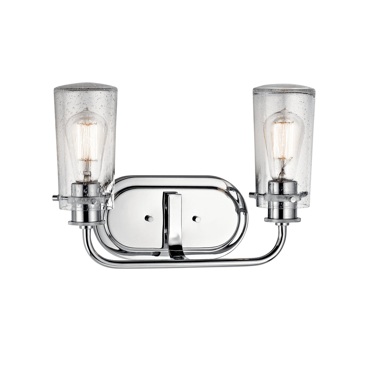 KICHLER 45458CH Braelyn 14.75" 2 Light Vanity Light With Clear Seeded Glass Chrome