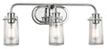 KICHLER 45459CH Braelyn 24" 3 Light Vanity Light With Clear Seeded Glass Chrome