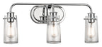 KICHLER 45459CH Braelyn 24" 3 Light Vanity Light With Clear Seeded Glass Chrome