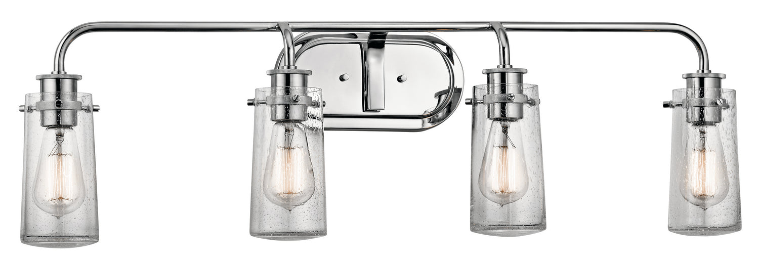 KICHLER 45460CH Braelyn 44" 4 Light Vanity Light With Clear Seeded Glass Chrome