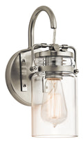 KICHLER 45576NI Brinley 11.5" 1 Light Wall Sconce With Clear Glass Brushed Nickel