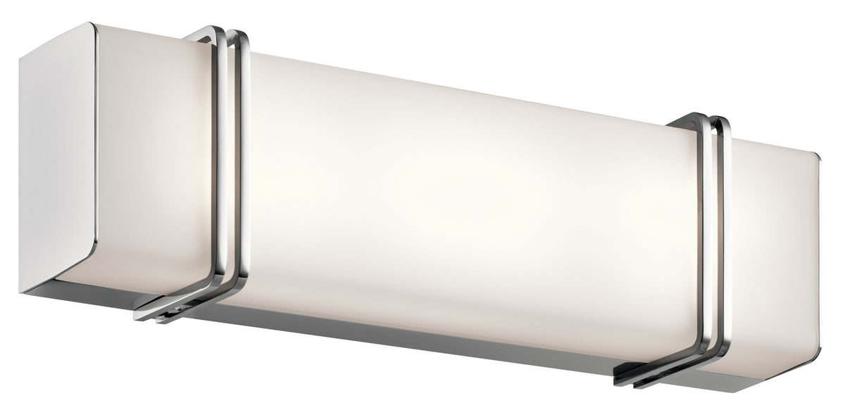 KICHLER 45801CHLED Impello 18.25" Led Linear Vanity Light With Satin Etched White Glass, Chrome