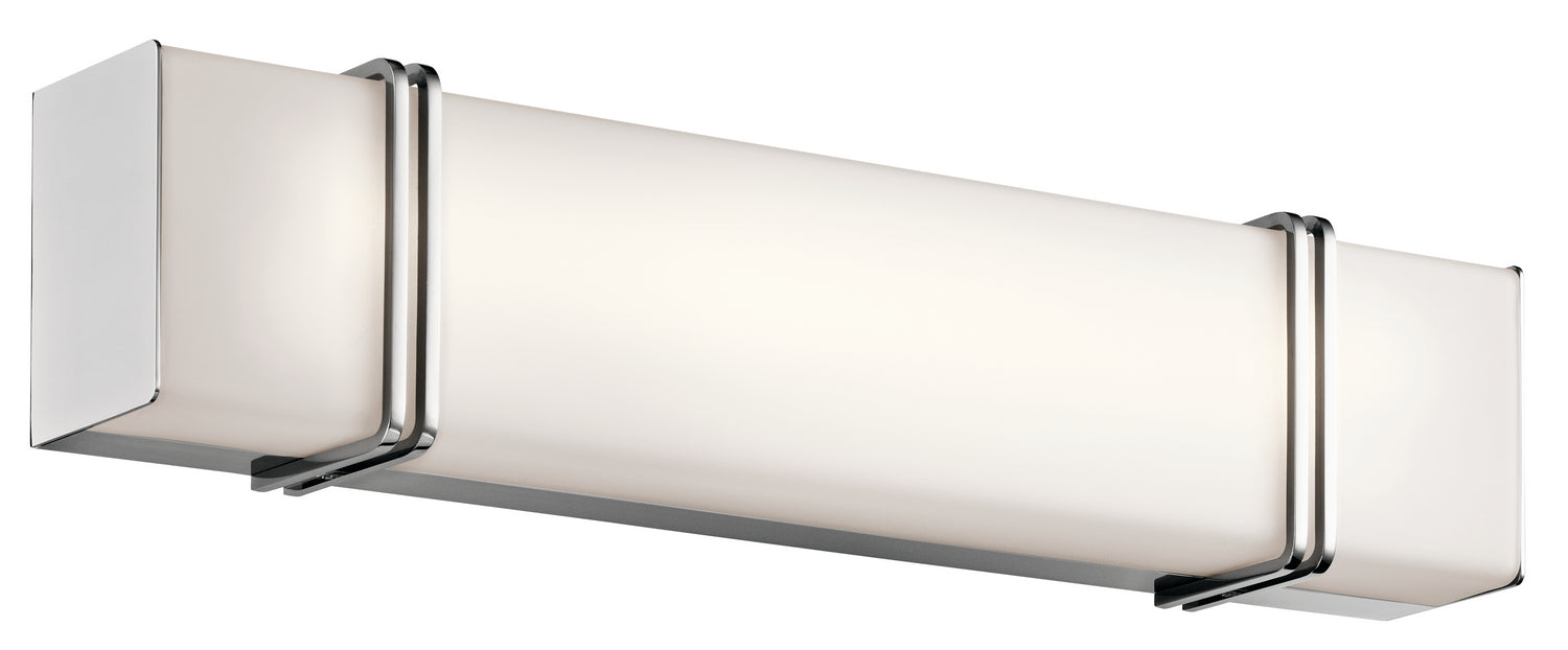 KICHLER 45838CHLED Impello 24.25" Led Linear Vanity Light With Satin Etched White Glass, Chrome