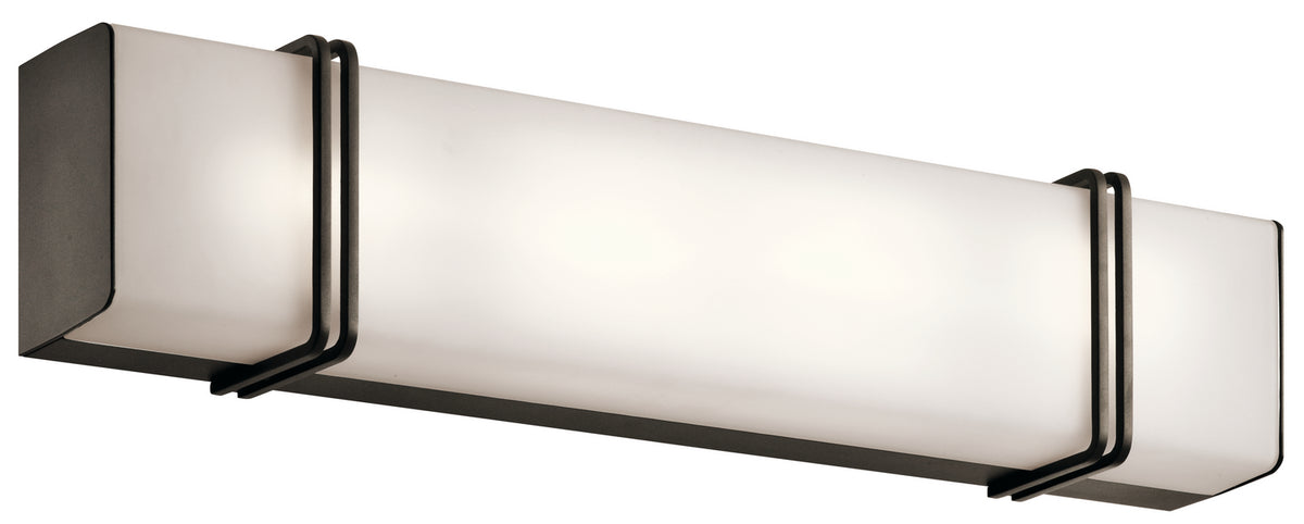 KICHLER 45838OZLED Impello 24.25" LED Linear Vanity Light with Satin Etched White Glass, Olde Bronze