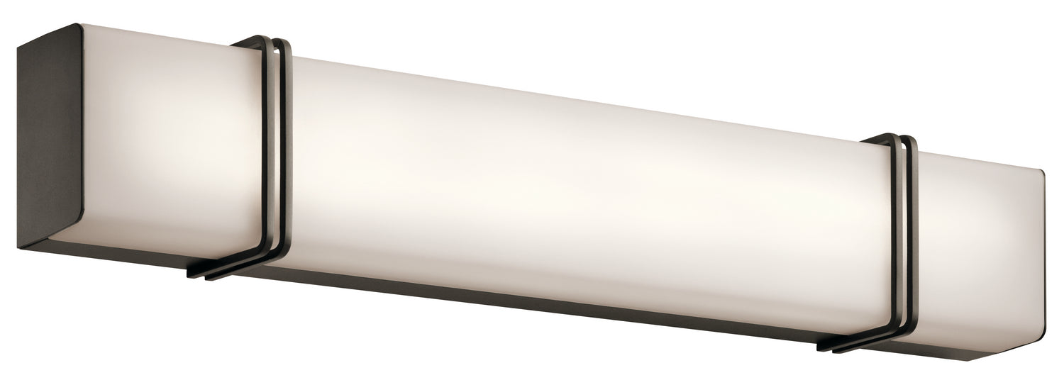KICHLER 45839OZLED Impello 30.25" LED Linear Vanity Light with Satin Etched White Glass, Olde Bronze