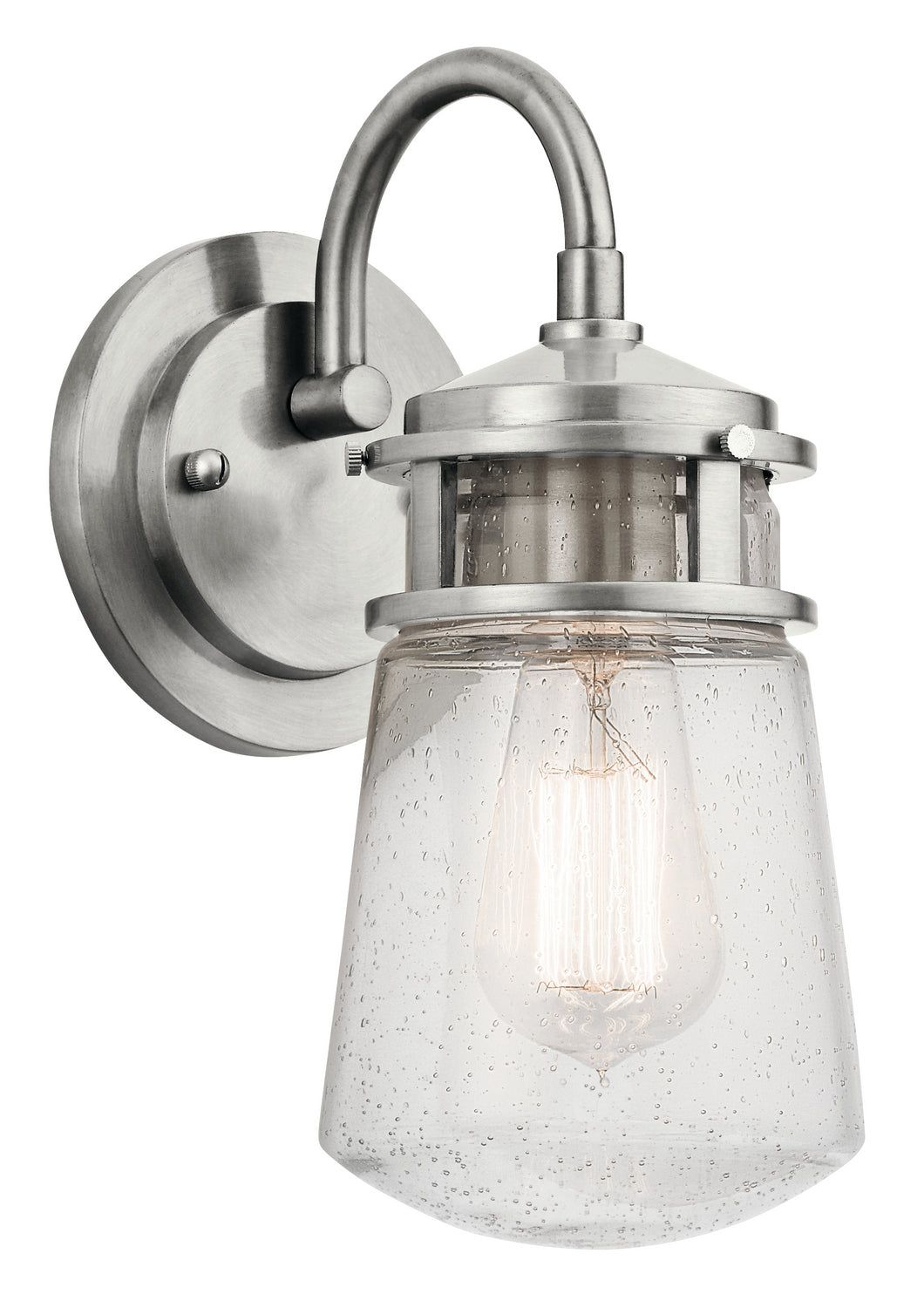 KICHLER 49444BA Lyndon 11.25" 1 Light Wall Light With Clear Seeded Glass Brushed Aluminum