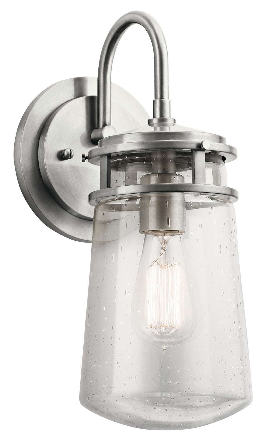 KICHLER 49445BA Lyndon 15" 1 Light Wall Light With Clear Seeded Glass Brushed Aluminum