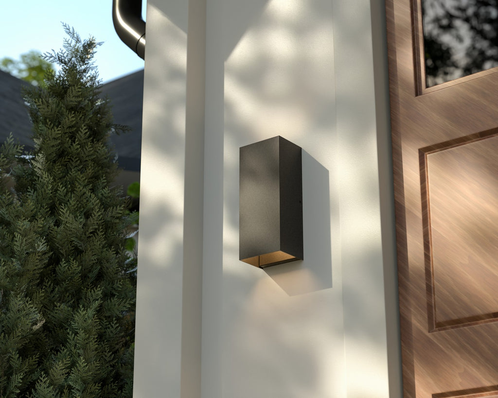 KICHLER 49551BKTLED Walden 12" Led Outdoor Wall Light With Clear Tempered Glass With Inside Etch And Textured Black