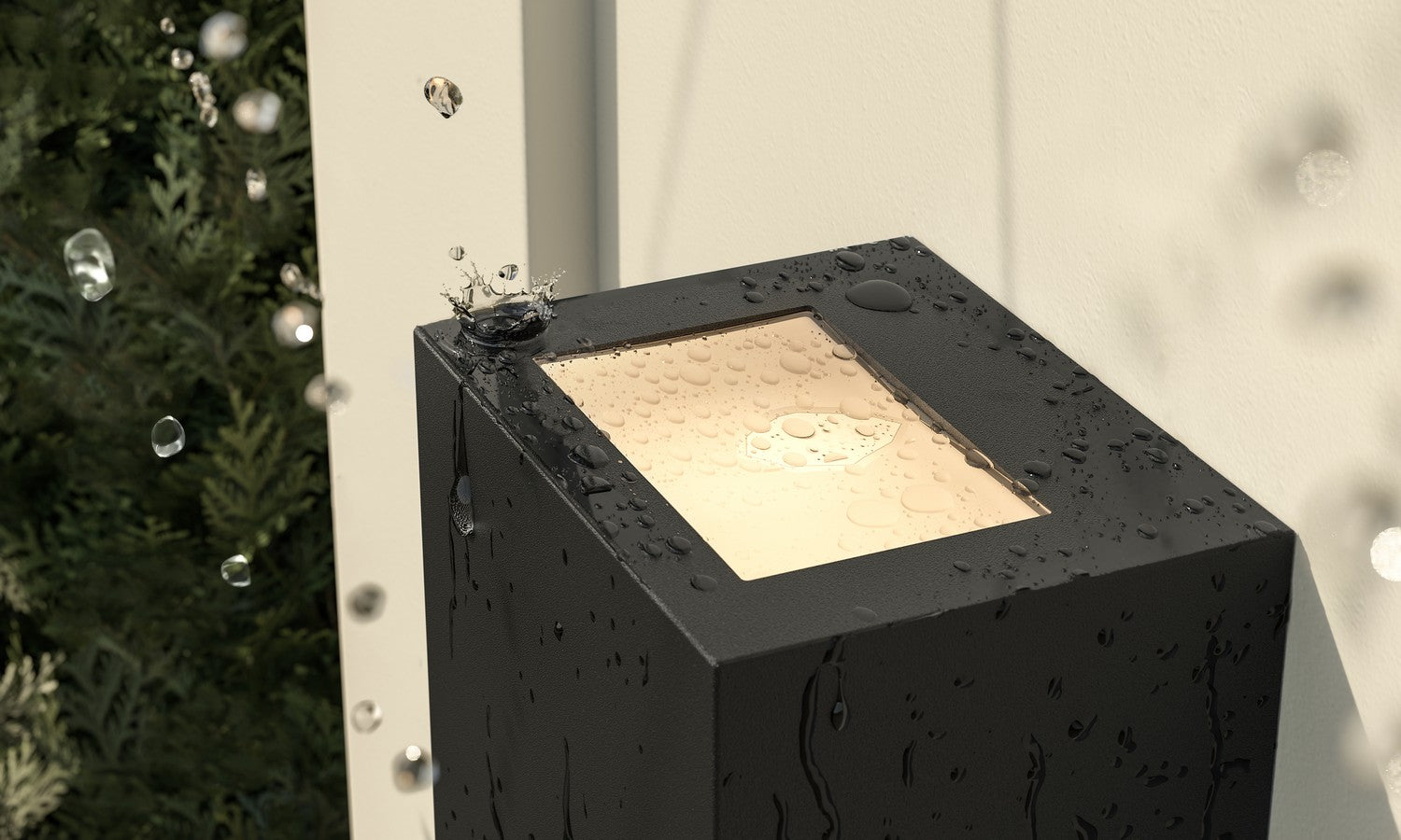 KICHLER 49551BKTLED Walden 12" Led Outdoor Wall Light With Clear Tempered Glass With Inside Etch And Textured Black