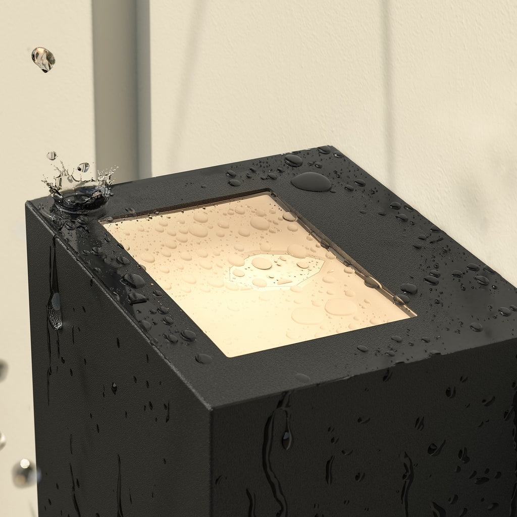 KICHLER 49551BKTLED Walden 12" Led Outdoor Wall Light With Clear Tempered Glass With Inside Etch And Textured Black