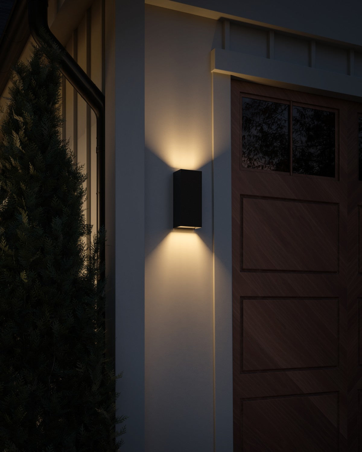 KICHLER 49551BKTLED Walden 12" Led Outdoor Wall Light With Clear Tempered Glass With Inside Etch And Textured Black
