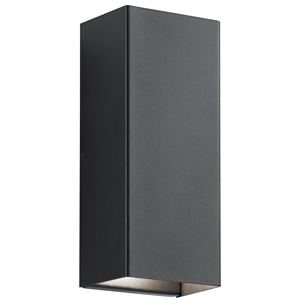 KICHLER 49551BKTLED Walden 12" Led Outdoor Wall Light With Clear Tempered Glass With Inside Etch And Textured Black