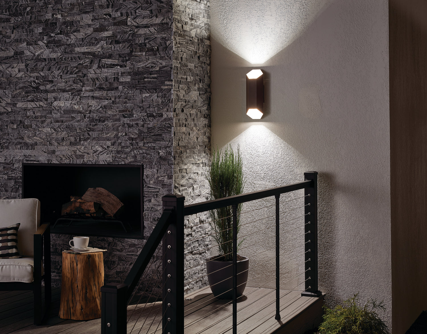 KICHLER 49608AZTLED Estella 16.5" Led Wall Light Textured Architectural Bronze
