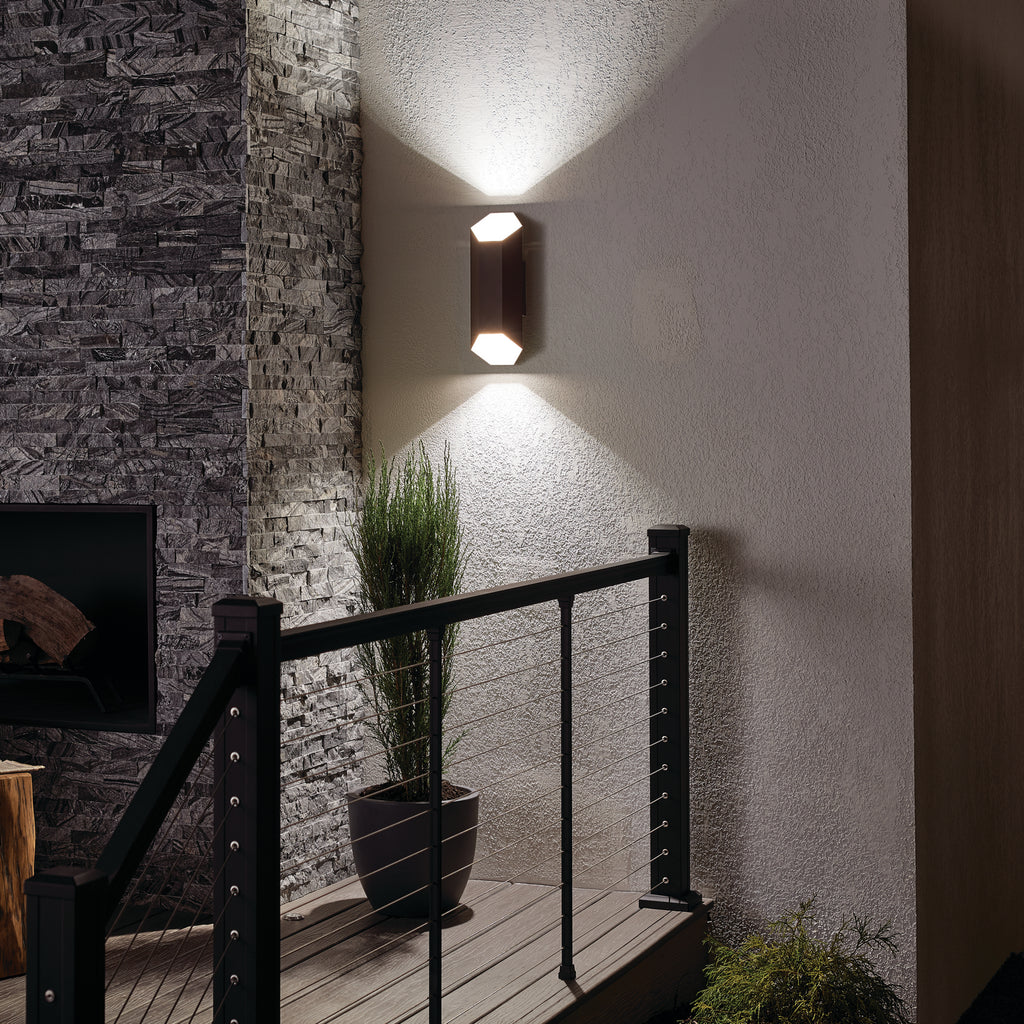 KICHLER 49608AZTLED Estella 16.5" Led Wall Light Textured Architectural Bronze