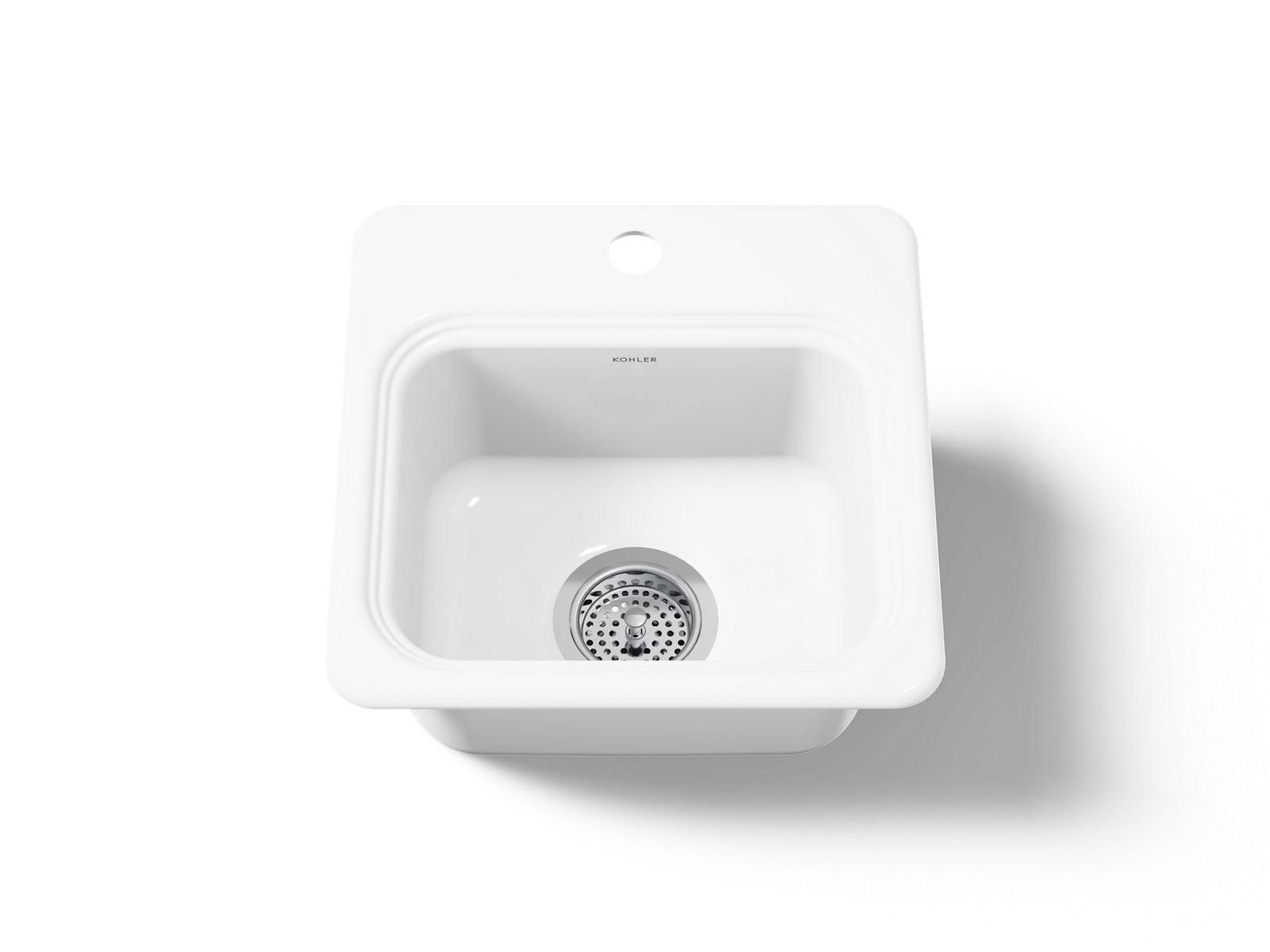 KOHLER K-6579-1-0 Northland 15" Top-Mount Single-Bowl Bar Sink - White