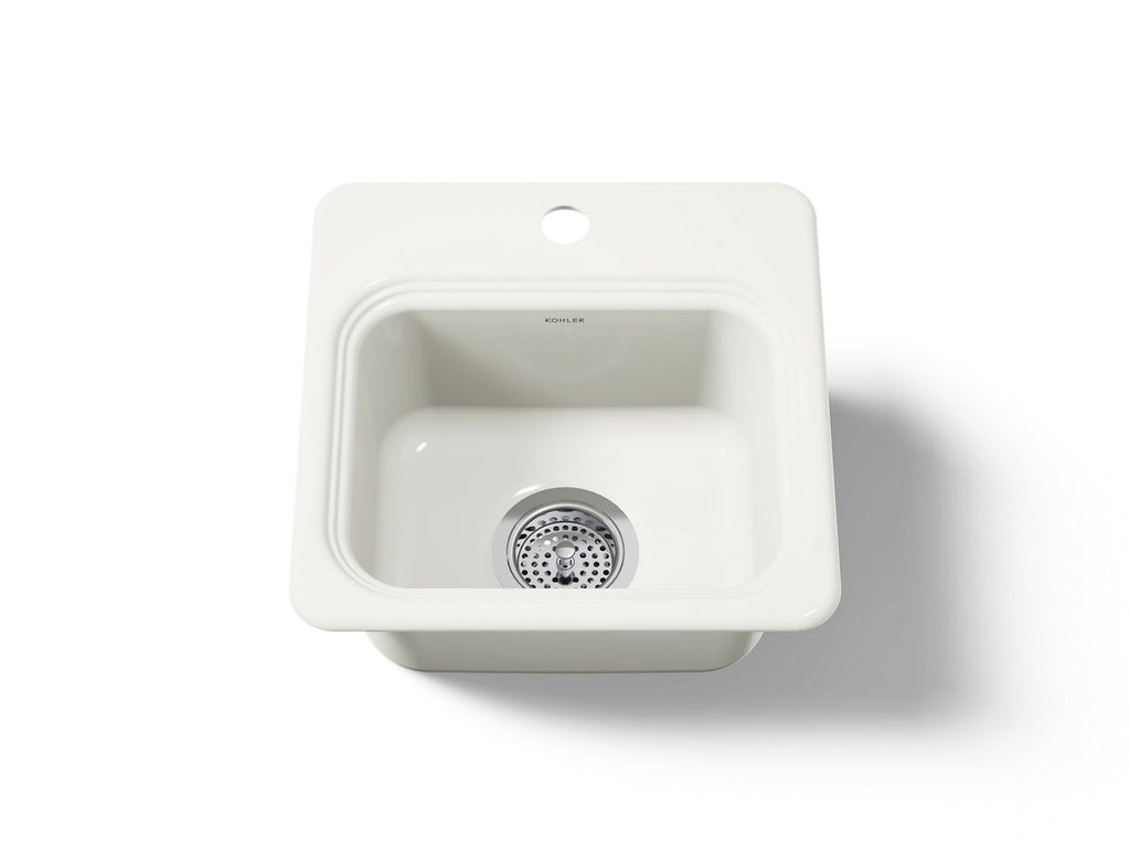 KOHLER K-6579-1-96 Northland 15" Top-Mount Single-Bowl Bar Sink - Biscuit