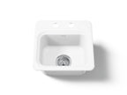 KOHLER K-6579-2-0 Northland 15" Top-Mount Single-Bowl Bar Sink - White