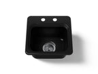KOHLER K-6579-2-7 Northland 15" Top-Mount Single-Bowl Bar Sink - Black Black