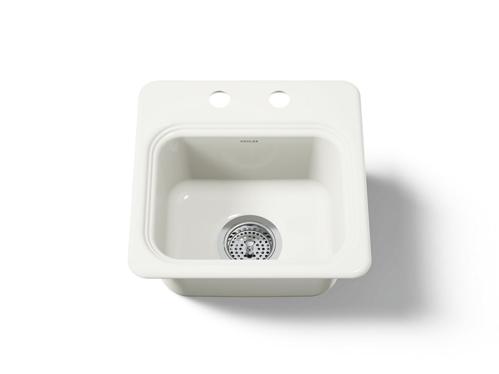 KOHLER K-6579-2-96 Northland 15" Top-Mount Single-Bowl Bar Sink - Biscuit