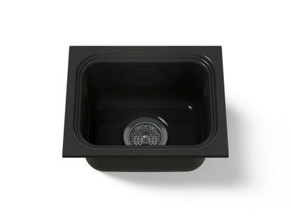 KOHLER K-6589-U-7 Northland 15" undermount single-bowl bar sink - Black Black