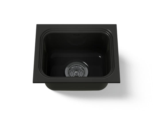 KOHLER K-6589-U-7 Northland 15" undermount single-bowl bar sink - Black Black