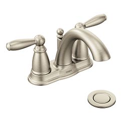 MOEN 6610BN Brantford Two-Handle Centerset Bathroom Sink Faucet - Brushed Nickel