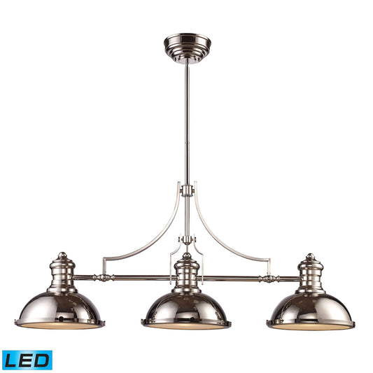 ELK SHOWROOM 66115-3-LED Chadwick 47'' Wide 3-Light Linear Chandelier - Polished Nickel