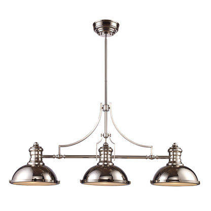 ELK SHOWROOM 66115-3 Chadwick 47'' Wide 3-Light Linear Chandelier - Polished Nickel