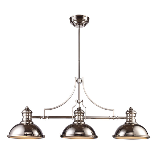 ELK SHOWROOM 66115-3 Chadwick 47'' Wide 3-Light Linear Chandelier - Polished Nickel