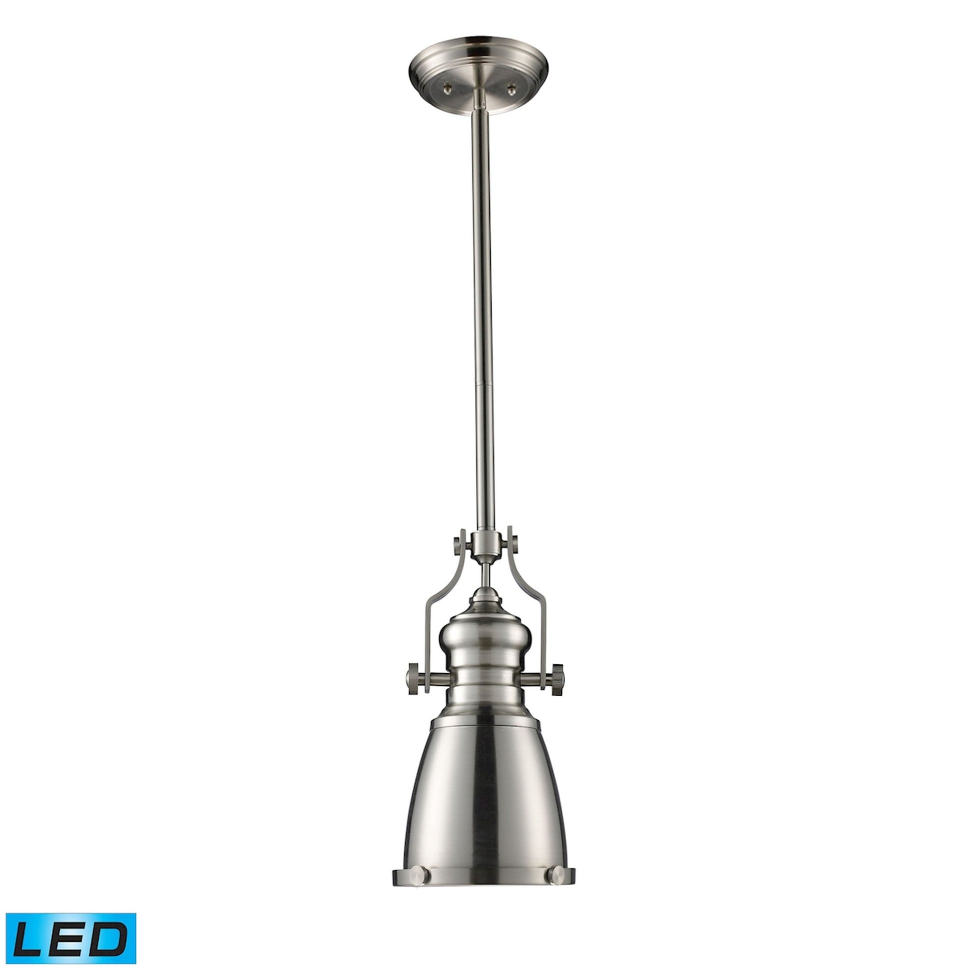 ELK SHOWROOM 66119-1-LED Chadwick 7.5'' Wide 1-Light Mini Pendant - Satin Nickel (LED)