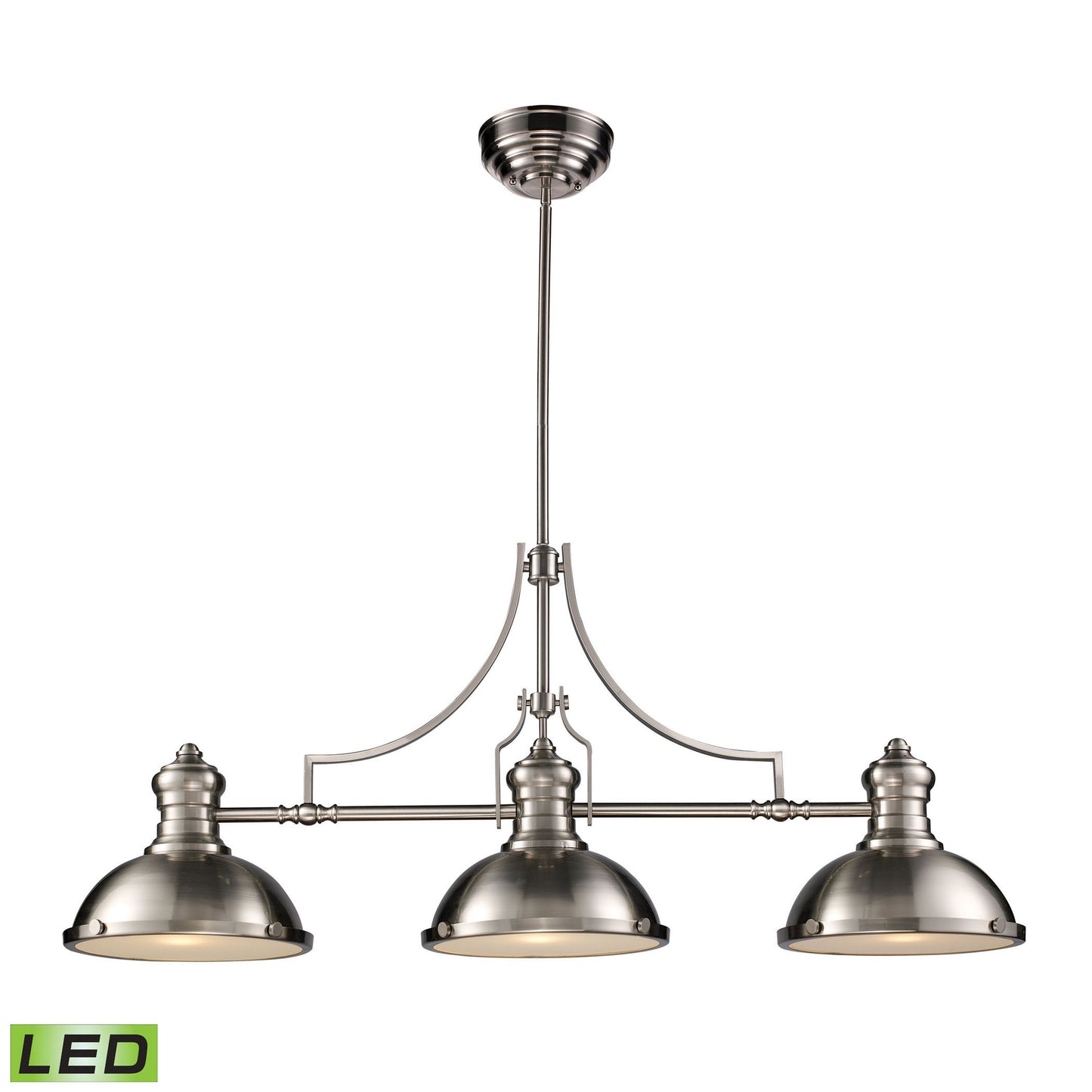 ELK SHOWROOM 66125-3-LED Chadwick 47'' Wide 3-Light Linear Chandelier - Satin Nickel