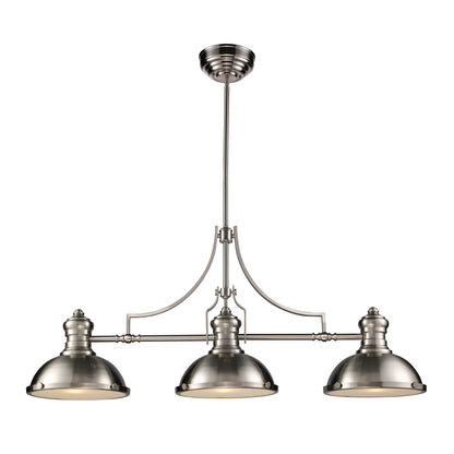 ELK SHOWROOM 66125-3 Chadwick 47'' Wide 3-Light Linear Chandelier - Satin Nickel