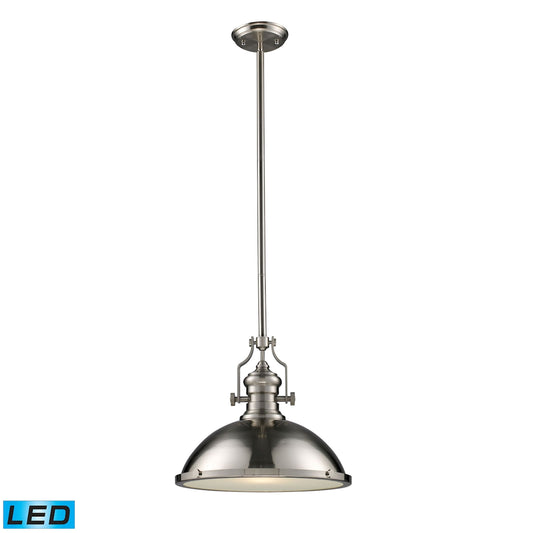 ELK SHOWROOM 66128-1-LED Chadwick 17'' Wide 1-Light Pendant - Satin Nickel