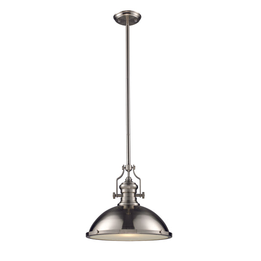 ELK SHOWROOM 66128-1 Chadwick 17'' Wide 1-Light Pendant - Satin Nickel