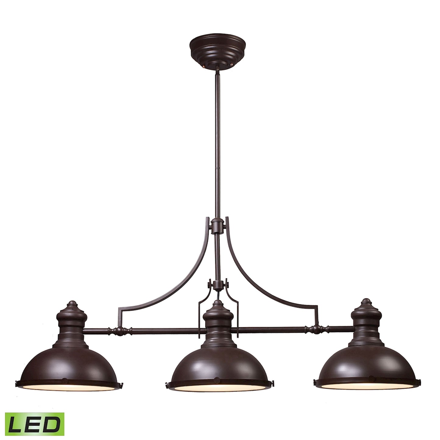 ELK SHOWROOM 66135-3-LED Chadwick 47'' Wide 3-Light Linear Chandelier - Oiled Bronze