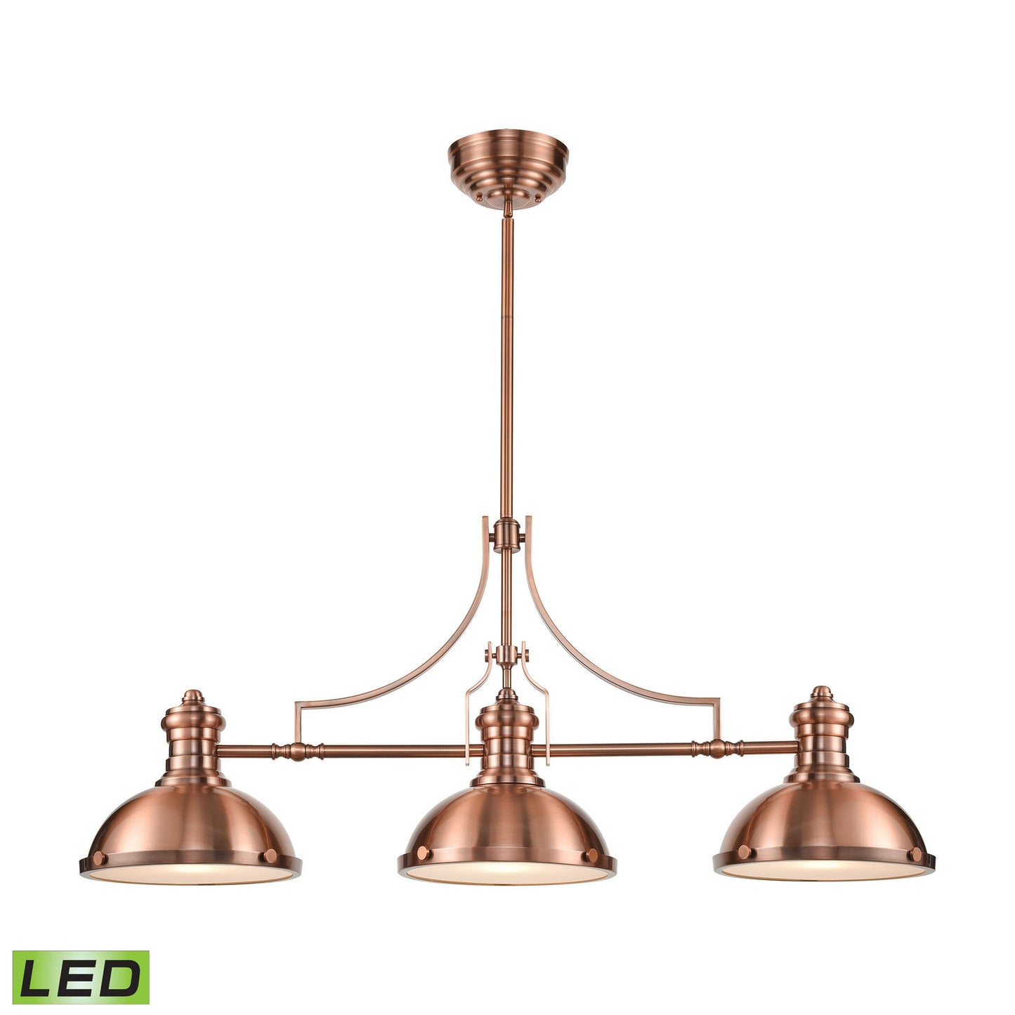 ELK SHOWROOM 66145-3-LED Chadwick 47'' Wide 3-Light Linear Chandelier - Antique Copper