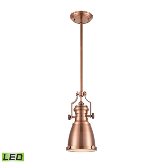 ELK SHOWROOM 66149-1-LED Chadwick 8'' Wide 1-Light Mini Pendant - Antique Copper (LED)