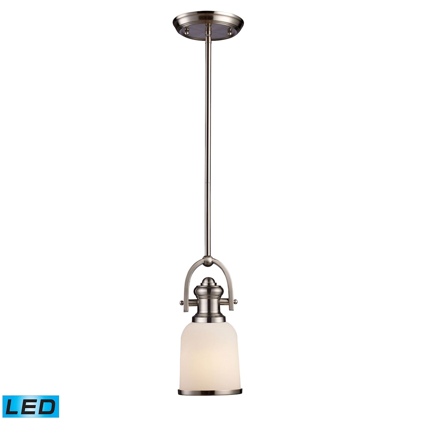 ELK SHOWROOM 66161-1-LED Brooksdale 5'' Wide 1-Light Mini Pendant - Satin Nickel (LED)